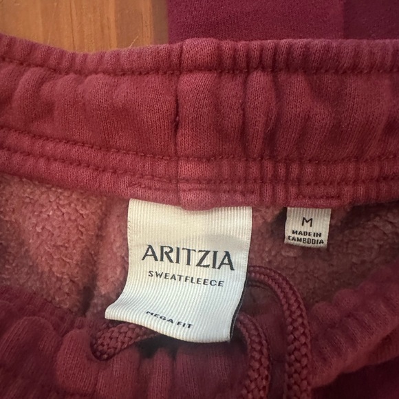 Aritzia Sweatfleece Joggers in Wine Red - Picture 4 of 4
